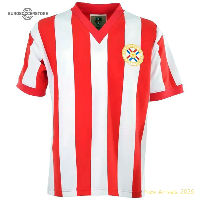 Paraguay 1960s Retro Football Shirt-Football Jersey Hub