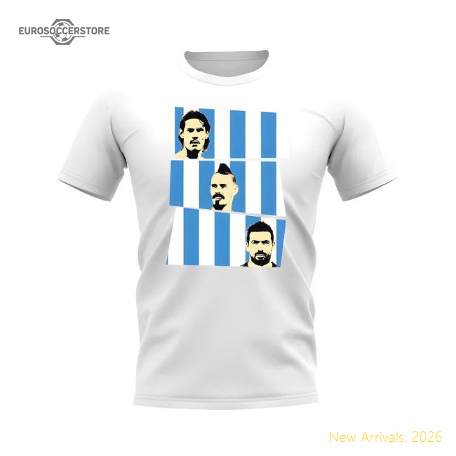 Cavani Hamsik Lavezzi Napoli T-Shirt (White)-Football Jersey Hub