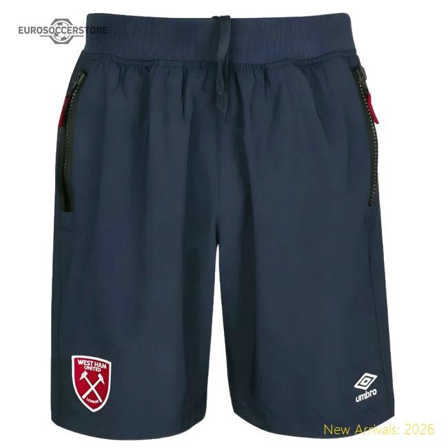 2022-2023 West Ham Travel Short (Navy) - Kids-Football Jersey Hub
