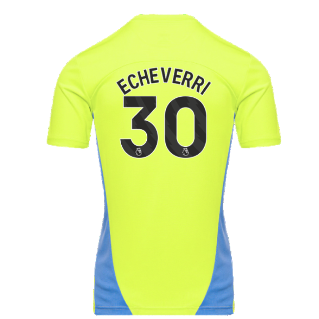 2024-2025 Man City Training Shirt (Yellow Glow) (Echeverri 30)-Football Jersey Hub