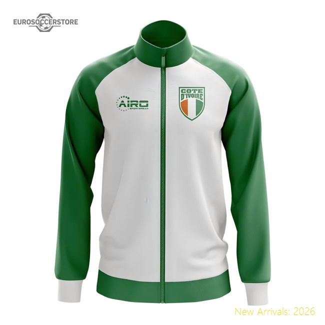 Ivory Coast Concept Football Track Jacket (White)-Football Jersey Hub