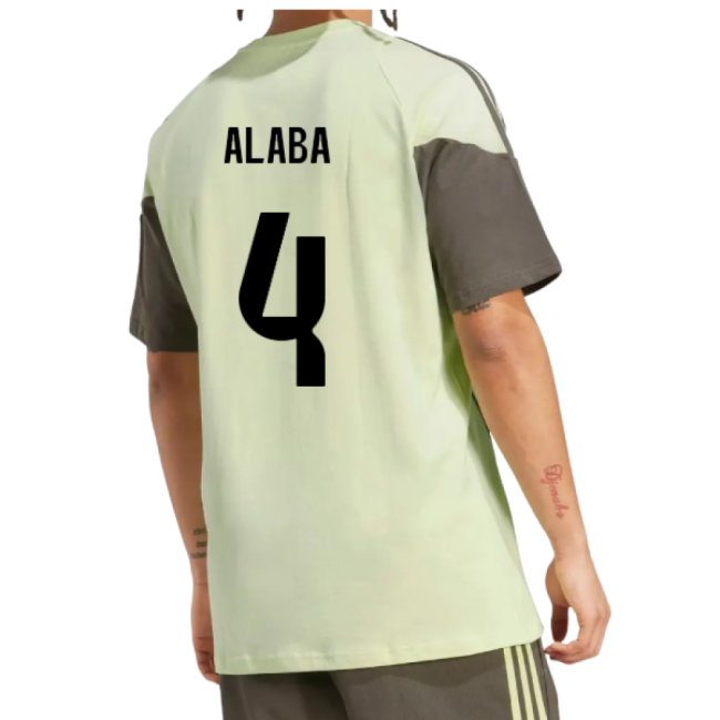 2025-2026 Real Madrid Training Tee (Almost Lime) (Alaba 4)-Football Jersey Hub