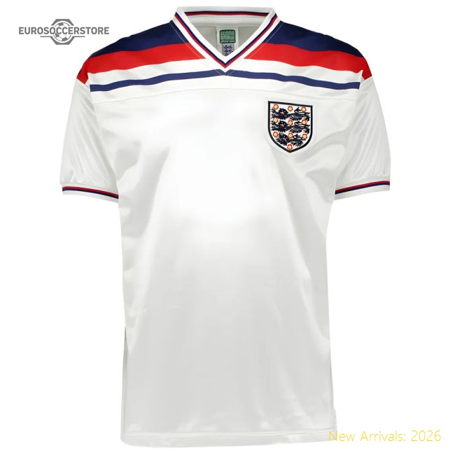 Score Draw England 1982 Home Shirt-Football Jersey Hub