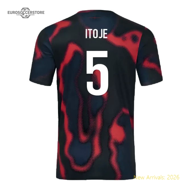 2024-2025 England Rugby Warm Up Jersey O2 (Black) - Kids (Itoje 5)-Football Jersey Hub