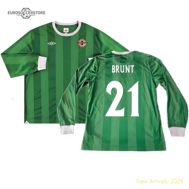 Northern Ireland 2010-12 Long Sleeve Home Shirt ((Good) XL) (Brunt 21)-Football Jersey Hub