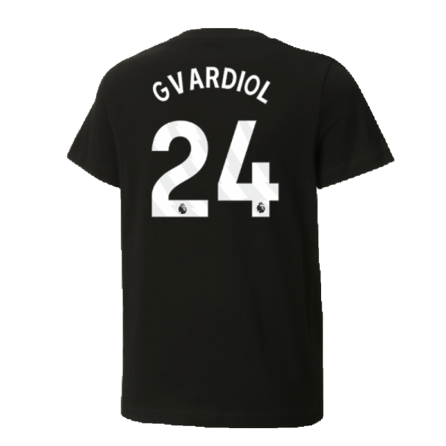 2024-2025 Man City ftblCulture Tee (Black) (Gvardiol 24)-Football Jersey Hub