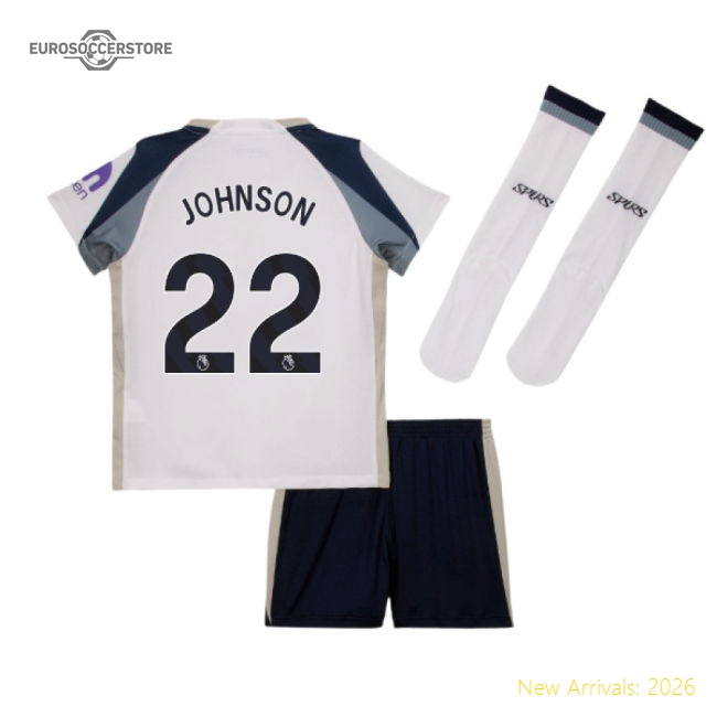 2025-2026 Tottenham Home Little Kids Mini Kit (Johnson 22)-Football Jersey Hub