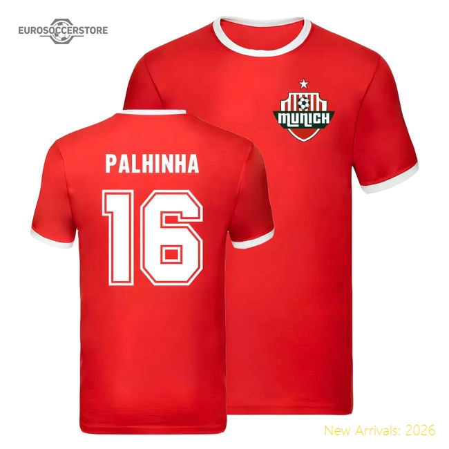 Bayern Munich Ringer T-Shirt (Joao Palhinha 16)-Football Jersey Hub
