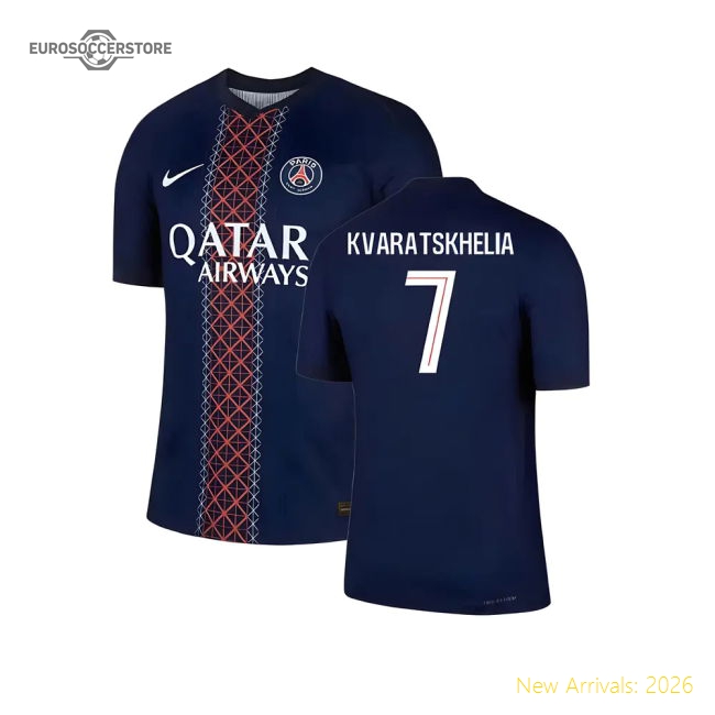 2025-2026 PSG Home Dri-Fit ADV Authentic Shirt (Kvaratskhelia 7)-Football Jersey Hub