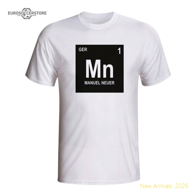 Manuel Neuer Germany Periodic Table T-shirt (white) - Kids-Football Jersey Hub