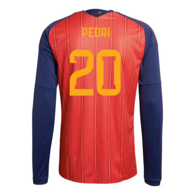 2026-2027 Spain Long Sleeve Home Shirt (Pedri 20)-Football Jersey Hub