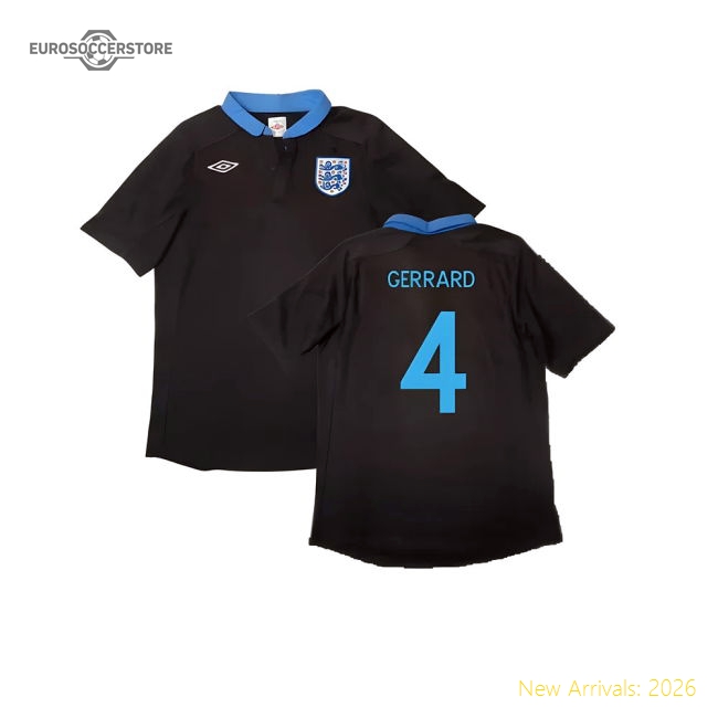 England 2011-12 Away Shirt ((Excellent) L) (GERRARD 4)-Football Jersey Hub