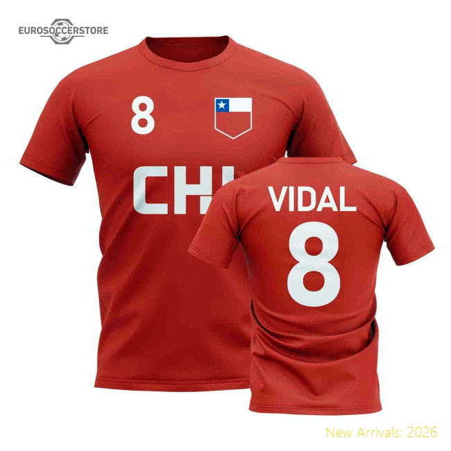Arturo Vidal Chile Country Code Hero T-Shirt (Red)-Football Jersey Hub