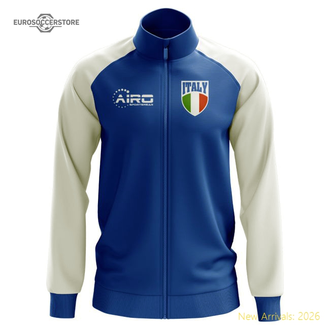 Italy Concept Football Track Jacket (Blue) - Kids-Football Jersey Hub