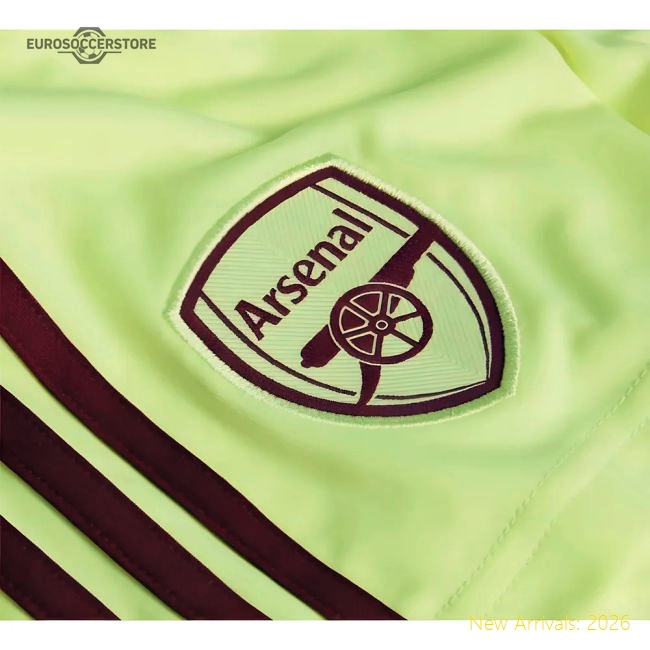 2025-2026 Arsenal Home Goalkeeper Shorts (Yellow)-Football Jersey Hub