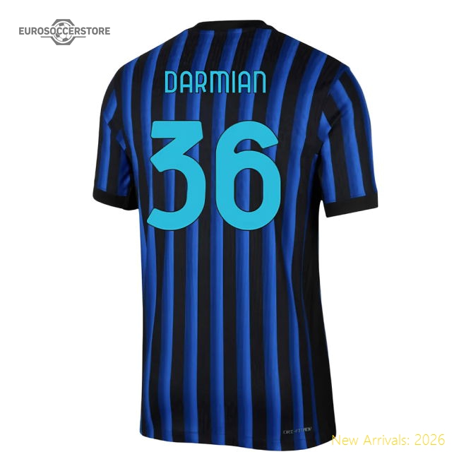 2025-2026 Inter Milan Home Authentic Dri-Fit ADV Shirt (Darmian 36)-Football Jersey Hub