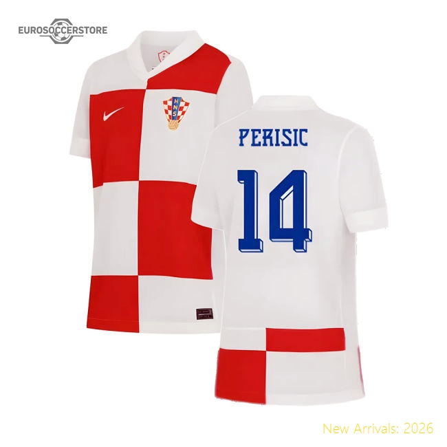2024-2025 Croatia Home Shirt (Kids) (Perisic 14)-Football Jersey Hub
