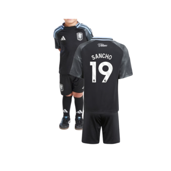2025-2026 Aston Villa Away Mini Kit (Sancho 19)-Football Jersey Hub