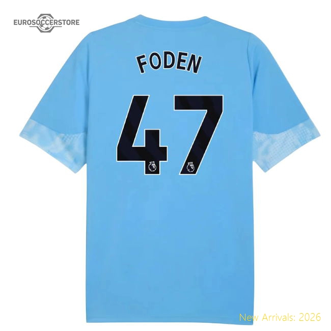 2025-2026 Man City Training Jersey (Light Blue) - Kids (Foden 47)-Football Jersey Hub