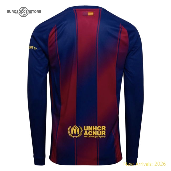 2025-2026 Barcelona Home Long Sleeve Shirt (A.Iniesta 8)-Football Jersey Hub
