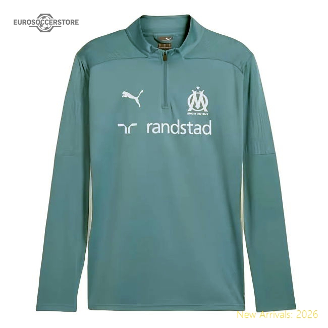 2024-2025 Marseille Training 1/4 Zip Top (Bold Blue)-Football Jersey Hub