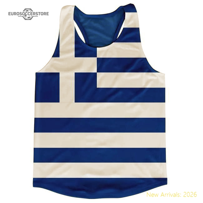 Greece Flag Running Vest-Football Jersey Hub