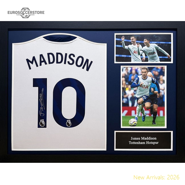 Tottenham Hotspur FC Maddison Signed Shirt (Framed)-Football Jersey Hub