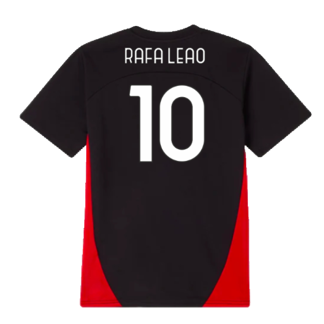 2024-2025 AC Milan Training Shirt (Black) - Kids (Rafa Leao 10)-Football Jersey Hub