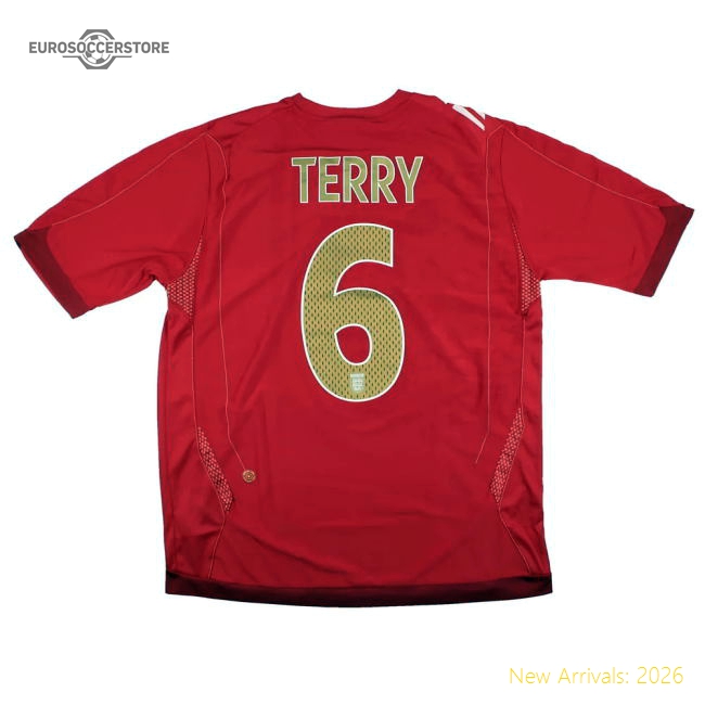 England 2006-08 Away Shirt (L) Terry #6 (Excellent)-Football Jersey Hub