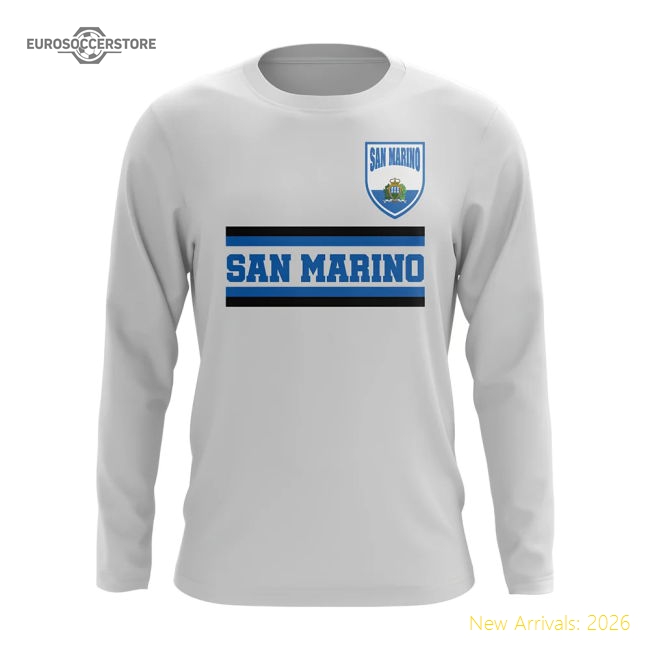 San Marino Core Football Country Long Sleeve T-Shirt (White)-Football Jersey Hub