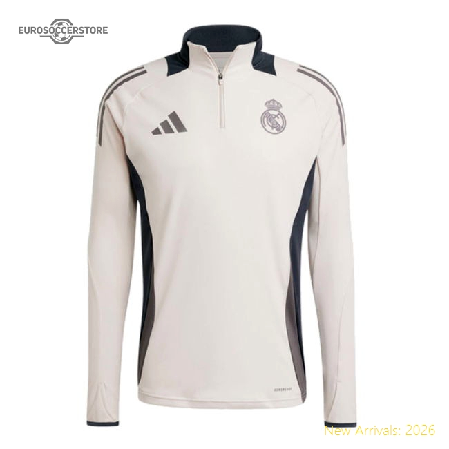 2024-2025 Real Madrid EU Training Top (Putty Mauve)-Football Jersey Hub
