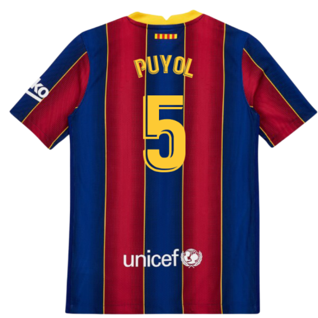 2020-2021 Barcelona Vapor Match Home Shirt (Kids) (PUYOL 5)-Football Jersey Hub