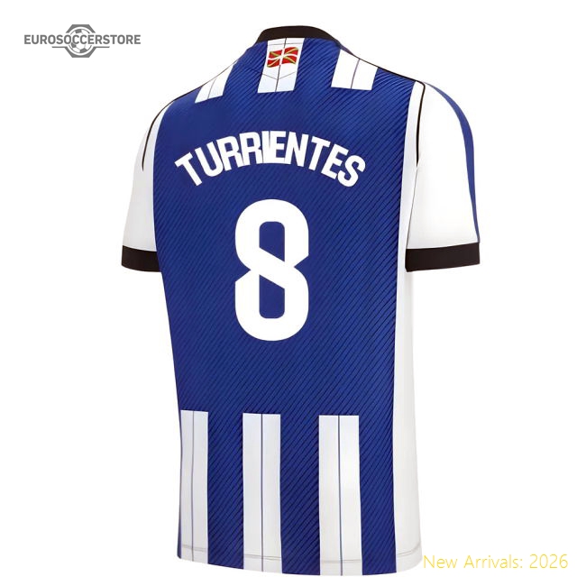 2025-2026 Real Sociedad Home Shirt (Turrientes 8)-Football Jersey Hub