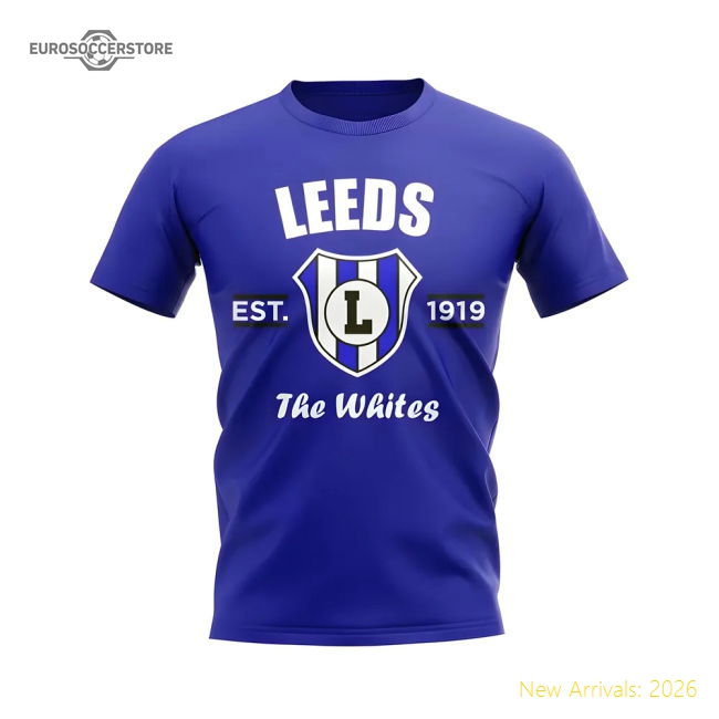 Leeds Established Football T-Shirt (Blue)-Football Jersey Hub