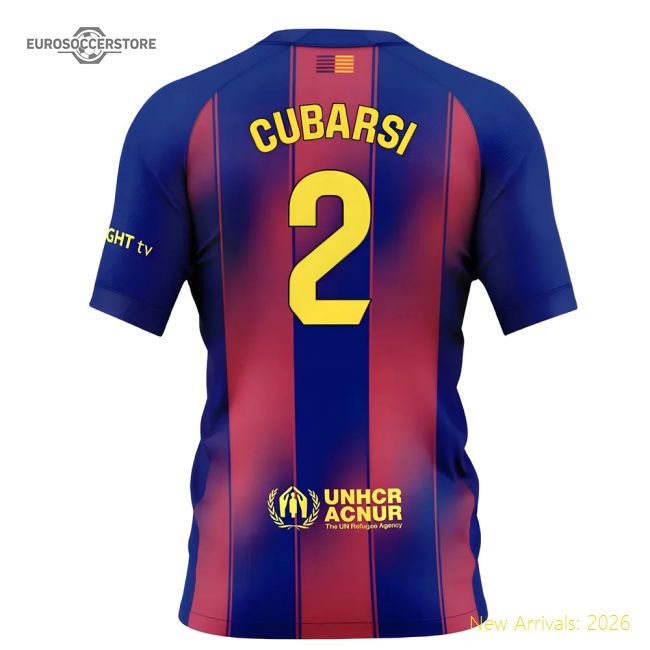 2025-2026 Barcelona Home Shirt (Kids) (Cubarsi 2)-Football Jersey Hub