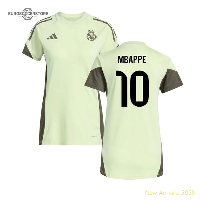 2025-2026 Real Madrid Training Jersey (Almost Lime) - Womens (Mbappe 10)-Football Jersey Hub