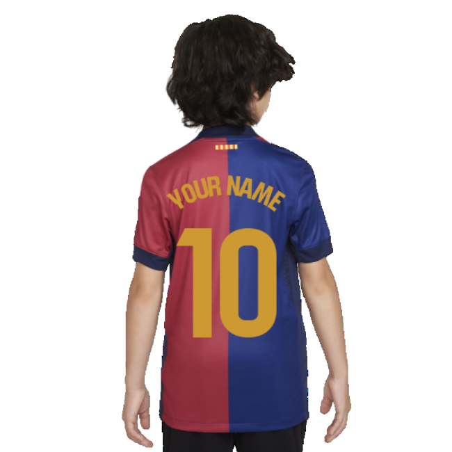 2024-2025 Barcelona Home Shirt (Sponsorless) - Kids (Your Name)-Football Jersey Hub