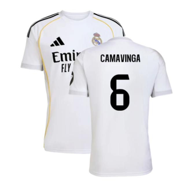 2025-2026 Real Madrid Home Shirt (Camavinga 6)-Football Jersey Hub