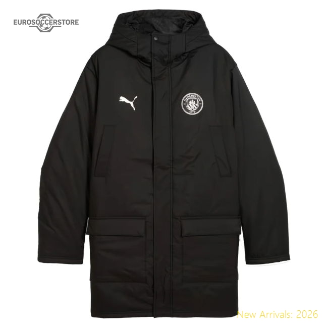2025-2026 Man City Training Winter Coat (Black)-Football Jersey Hub