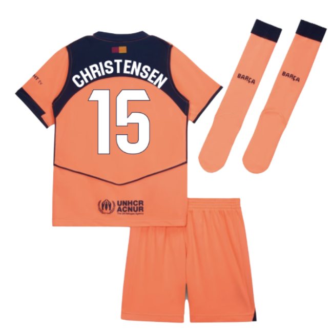 2025-2026 Barcelona Third Mini Kit (Christensen 15)-Football Jersey Hub