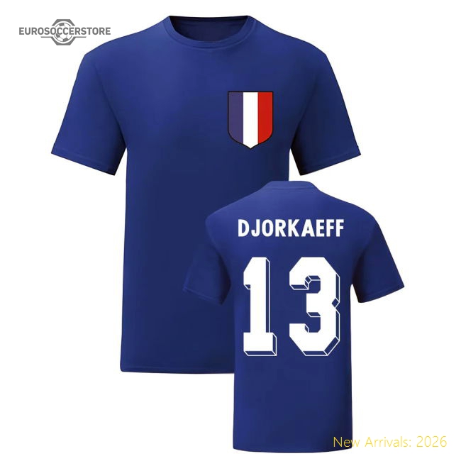 Youri Djorkaeff France National Hero Tee\'s (Blue)-Football Jersey Hub