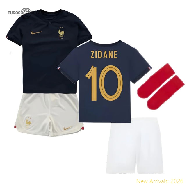 2022-2023 France Home Little Boys Mini Kit (Zidane 10)-Football Jersey Hub