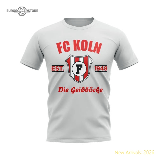 FC Koln Established Football T-Shirt (White)-Football Jersey Hub