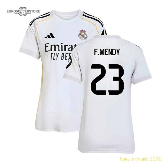 2025-2026 Real Madrid Home Shirt (Womens) (F.Mendy 23)-Football Jersey Hub