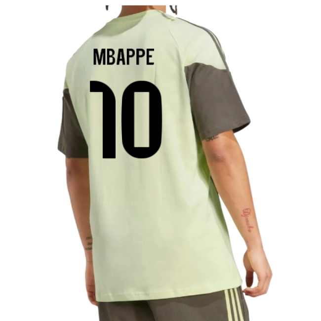 2025-2026 Real Madrid Training Tee (Almost Lime) (Mbappe 10)-Football Jersey Hub
