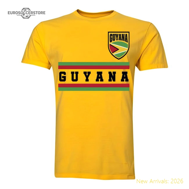 Guyana Core Football Country T-Shirt (Yellow)-Football Jersey Hub
