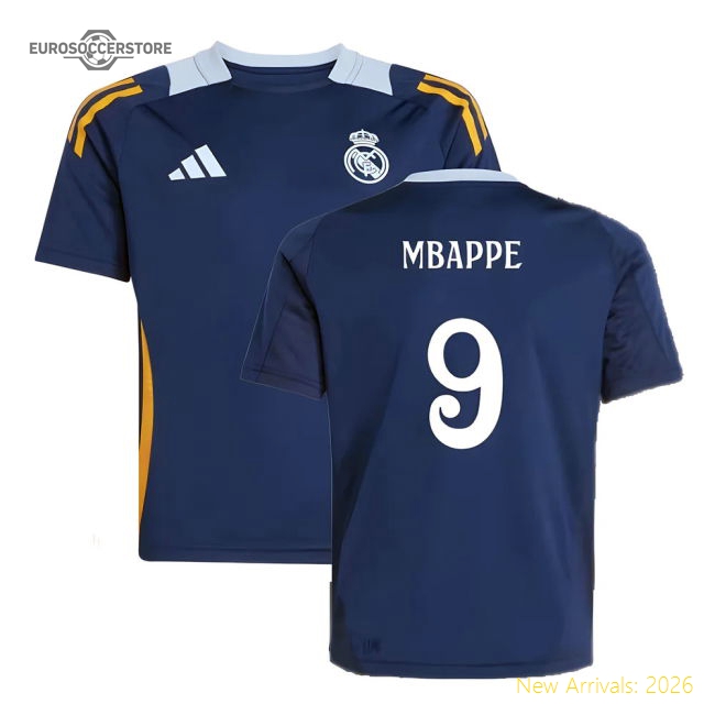 2024-2025 Real Madrid Training Jersey (Navy) - Kids (Mbappe 9)-Football Jersey Hub