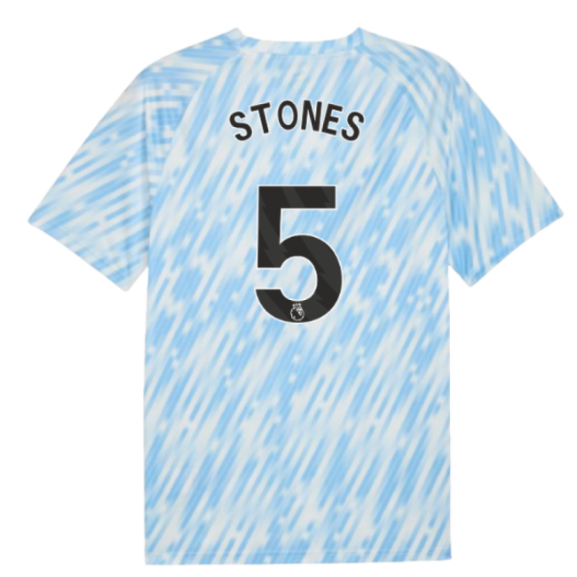2025-2026 Man City Warm Up Jersey (Silver Sky) (Stones 5)-Football Jersey Hub