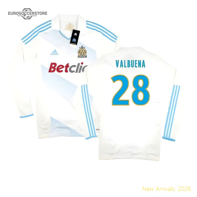 Marseille 2011-12 Player Spec Long Sleeve Home Shirt ((Excellent) L) (Valbuena 28)-Football Jersey Hub