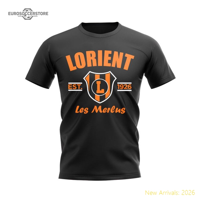 Lorient Established Football T-Shirt (Black)-Football Jersey Hub